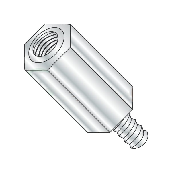 Newport Fasteners Hex Standoff, #4-40 Thrd Sz, Aluminum Plain, 3/16" Hex W, 1000 PK 293827 - main